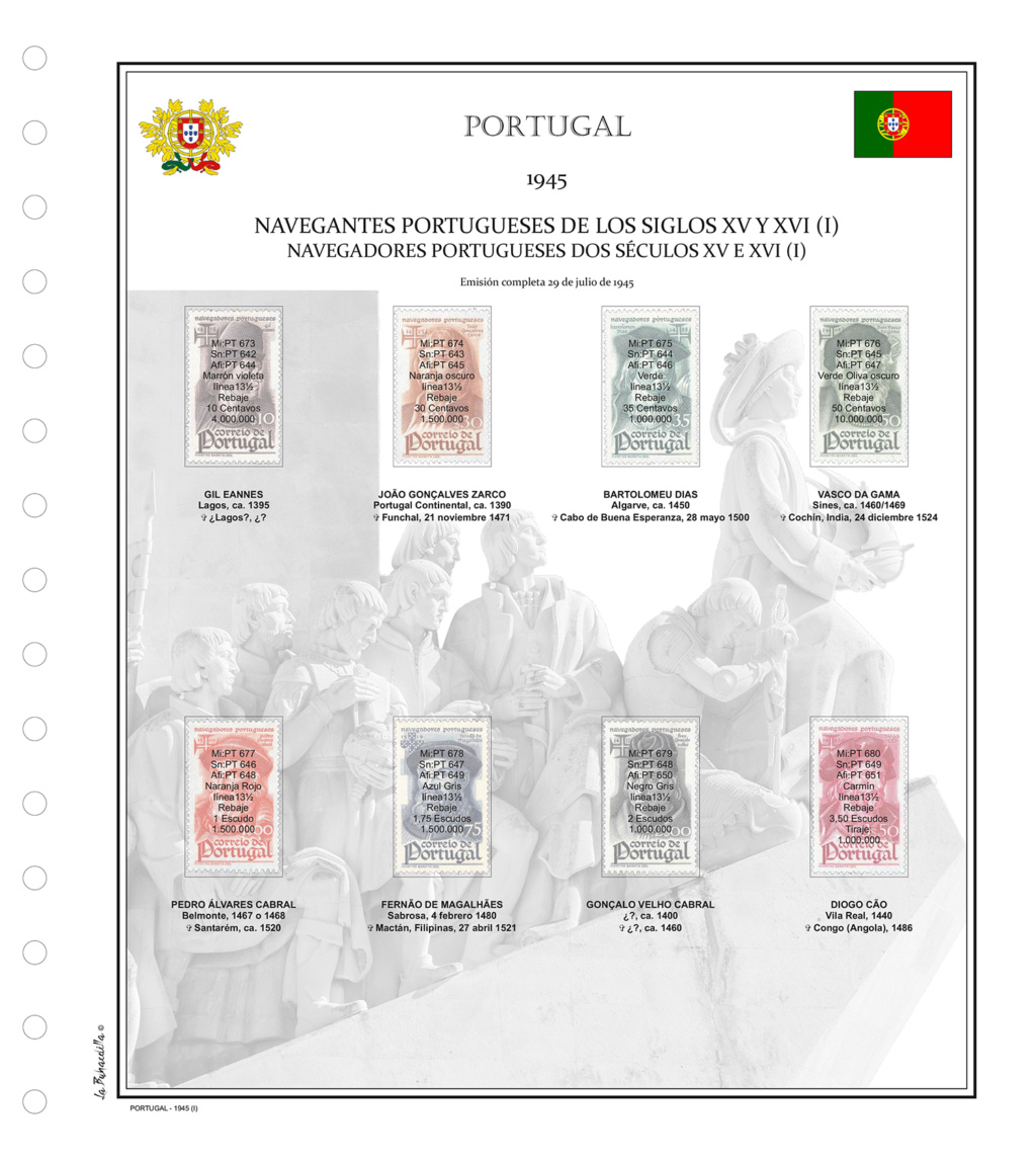 PORTUGAL - NAVEGANTES DE LOS SIGLOS XV Y XVI (1945) Portug15