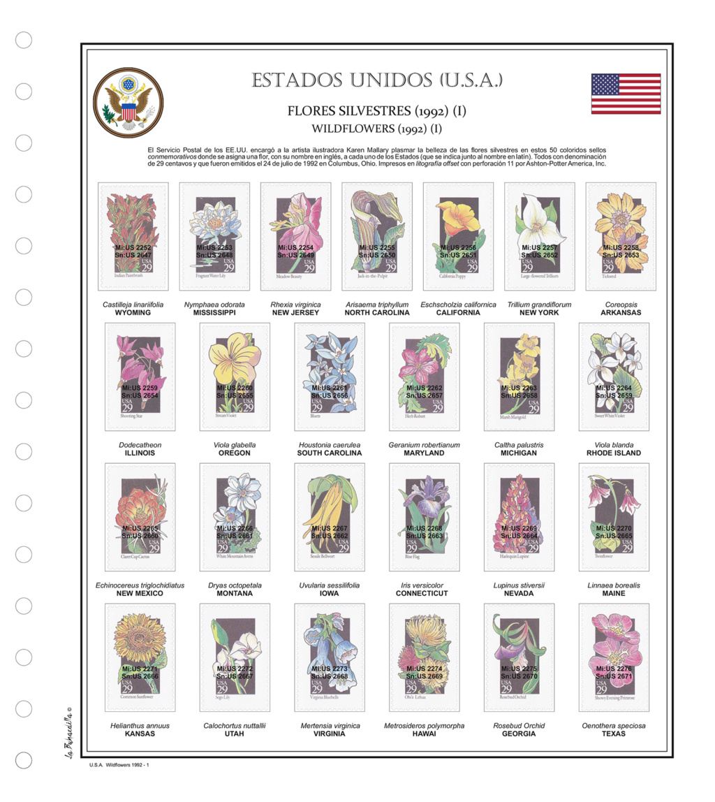 ESTADOS UNIDOS - FLORES SILVESTRES (1992) Usa-710