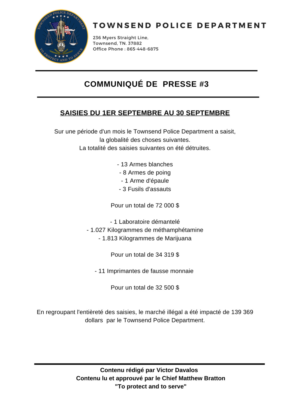 Communqiué de presse #3 : Saisies du 1er septembre au 30 septembre Cp_310