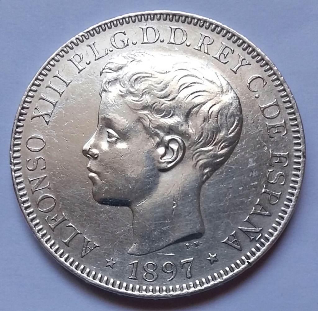 1 Peso 1897. Alfonso XIII. Manila SGV 1_peso10