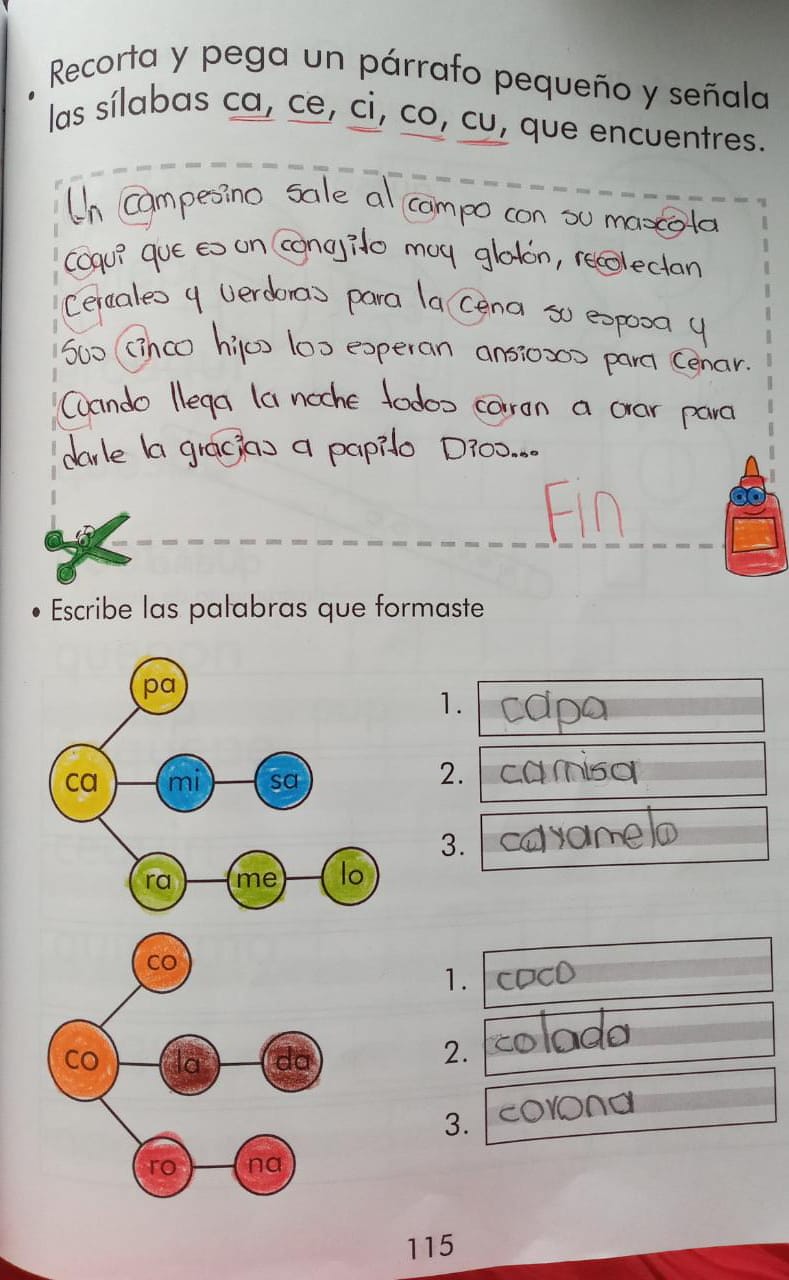 REPASO DE LA CONSONANTE C-c Y SUS SÍLABAS  Whats227