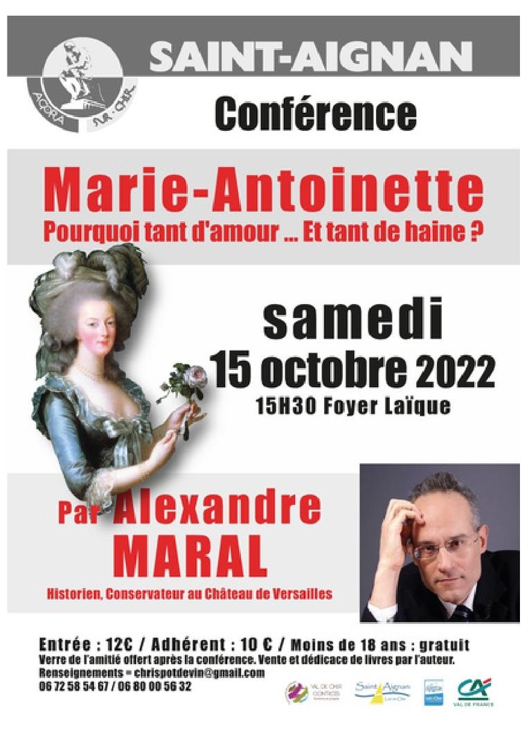 Conférence Marie Antoinette. Pourquoi tant d'amour et tant de haine ? Telech10