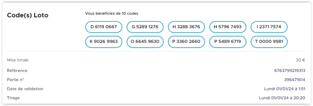 EQUIPE JACKPOT GERARDL555 >>> LOTO 01/01/2024 >>> 14 M Scre4240