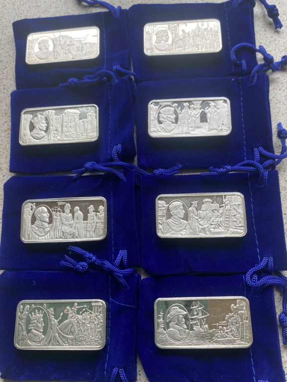 John Pinches, 1000 years of monarchy, 2oz sterling silver bars. (all sold). Img_2610