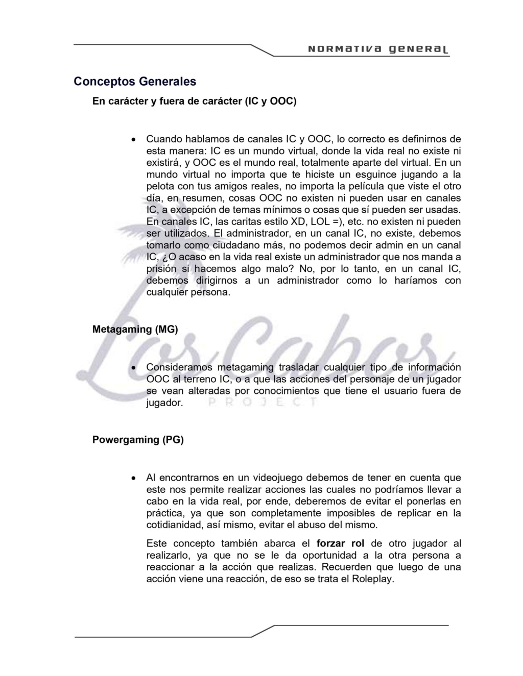 Normativa General Los Cabos Project 000311