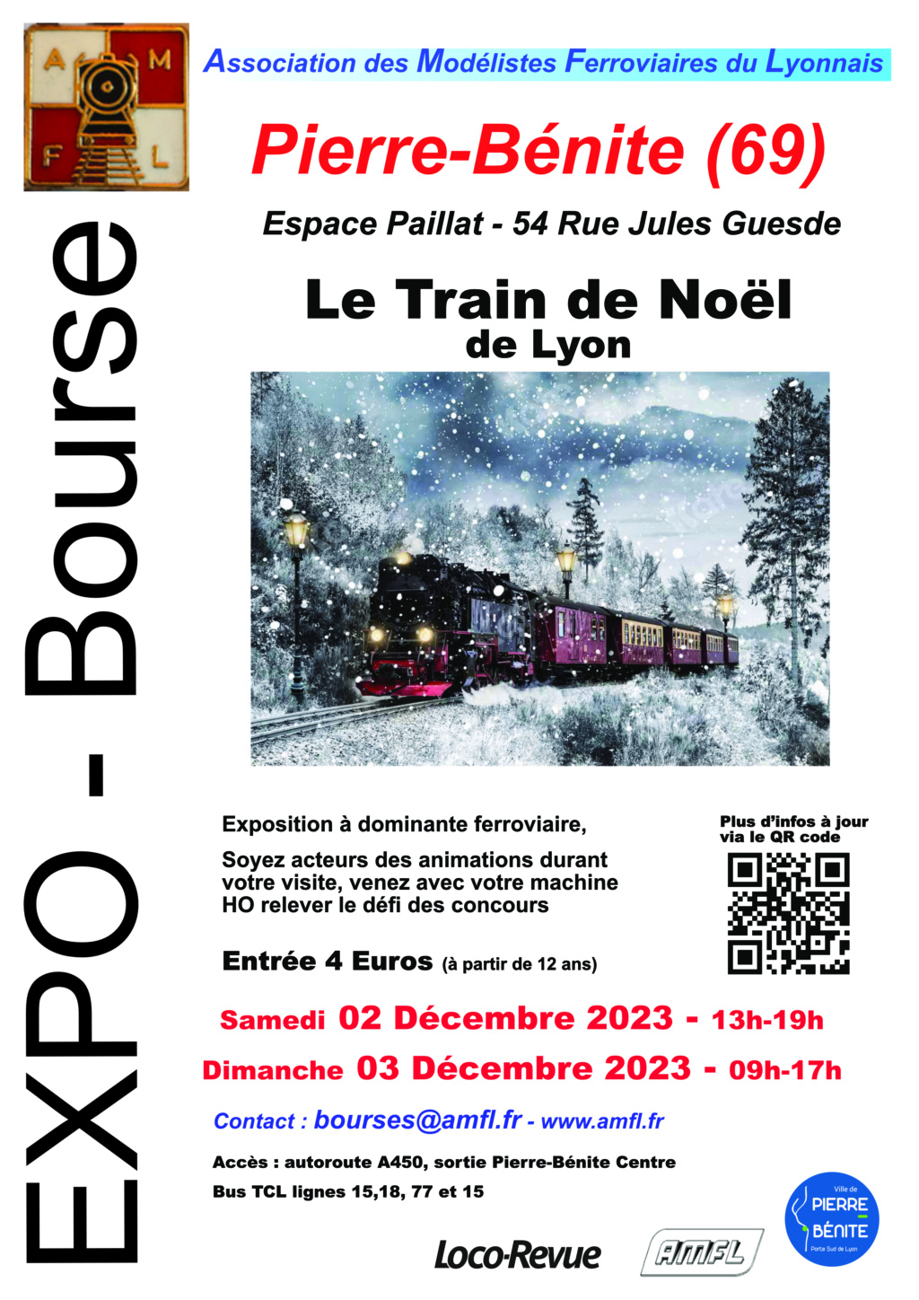 [69](2-3 Dec23) Exposition Le Train de Noël (AMFL2023) - Lyon Pierre Benite Affich11