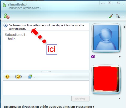 impossible discuter avec contact yahoo Screen11
