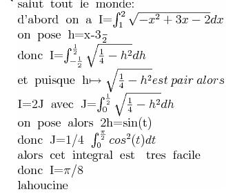 Integrale :entrez svp F10