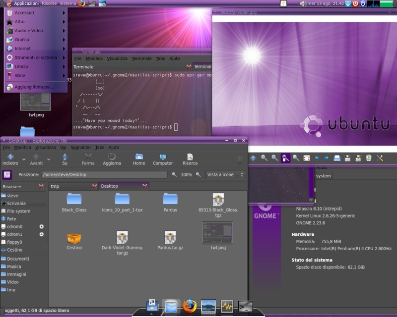 [Linux theme] Dark Violet Gummy    mac-style Scherm11