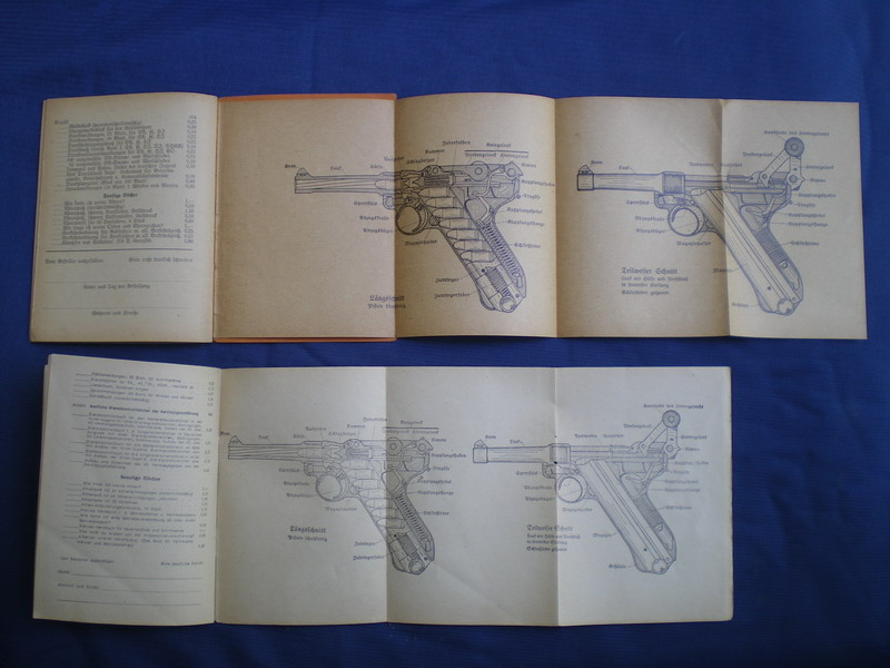 Livrets et manuels du Luger P08 et Parabellum Tafeln10