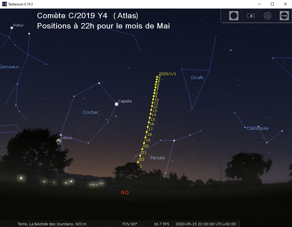 Comète C/2019 Y4 (Atlas) C2019y10