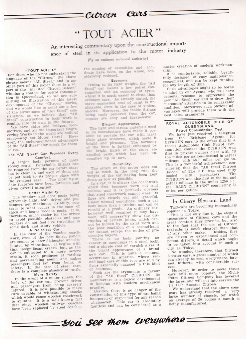 The  CITROEN  NEWS (1925) .... from  Australia . 04727910