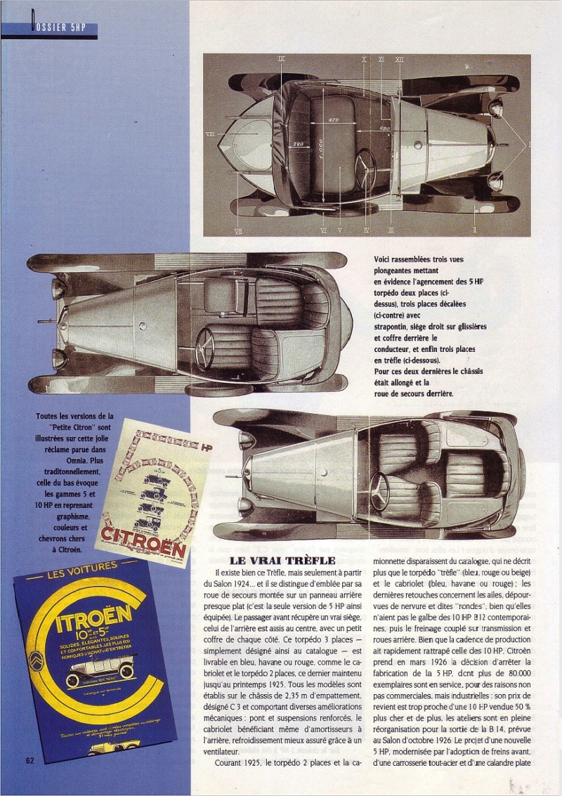 Dossier Citroen 5HP " Il etait une fois " - B Leroux & C Bohere - Retroviseur no 49 ( 1992)  1016