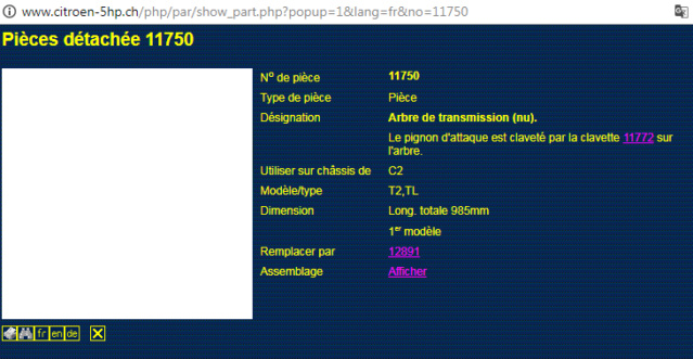 Arbre de tramsmission CC 1175011