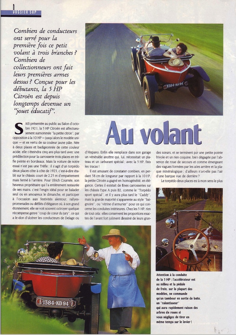 Dossier Citroen 5HP " Il etait une fois " - B Leroux & C Bohere - Retroviseur no 49 ( 1992)  239