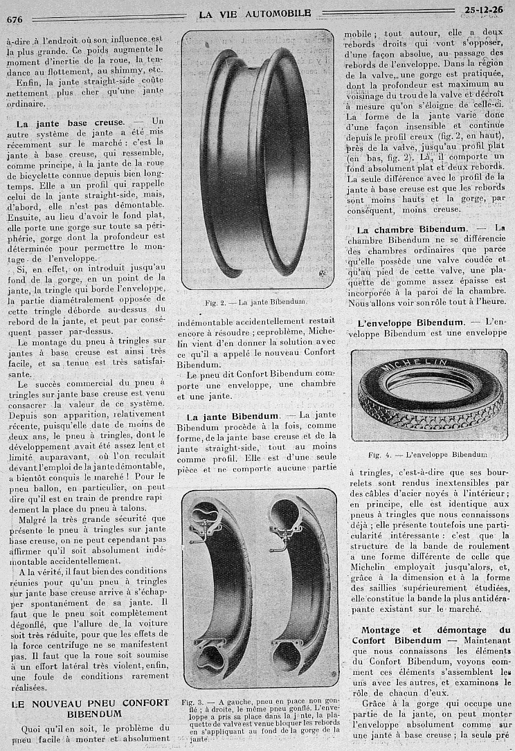 " Le Nouveau Pneu Michelin  Le Confort Bibendum " - M D' About - La vie Automobile - Dec 1926 B18