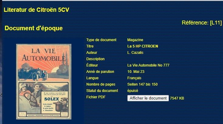"La 5HP Citroen" & " Essai de la 5HP "  par L Cazalis (Mai-Juillet 1923) Cazal_14
