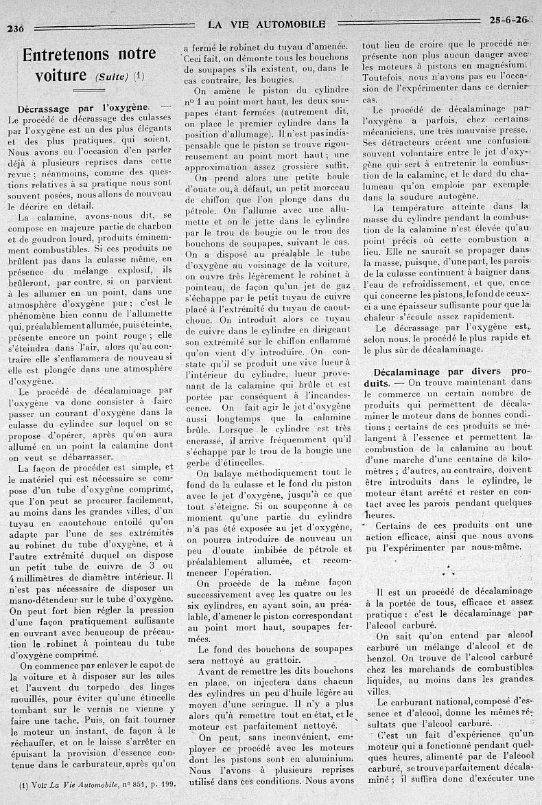 La mise au point & l ' entretien de la voiture - Henri Petit - La Vie Automobile 1926 Entret12
