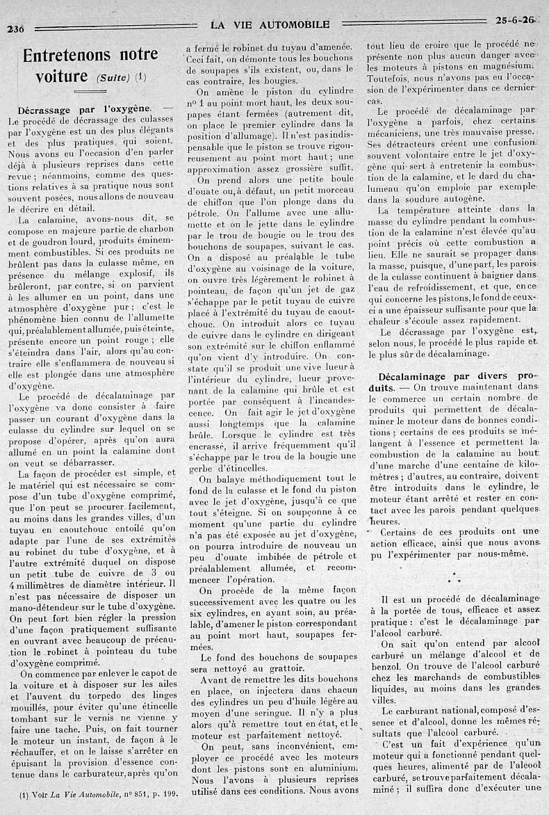  La mise au point  &  l ' entretien de la voiture - Henri Petit - La Vie Automobile 1926  Entret12