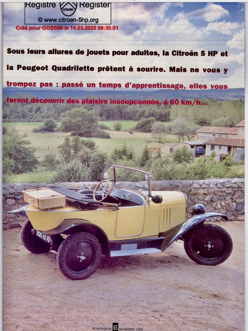 Citroen 5HP et Peugeot Quadrilette par M Dumoit - Retroviseur ( 1995)i Img_e712
