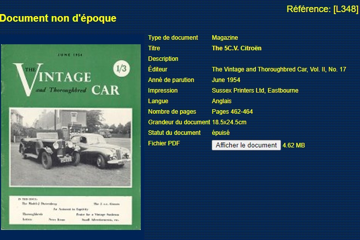  " 5CV Citroen - voitures anciennes pour gens fauches "  -  The Vintage and Thoroughbred car (1954)  Impec_12