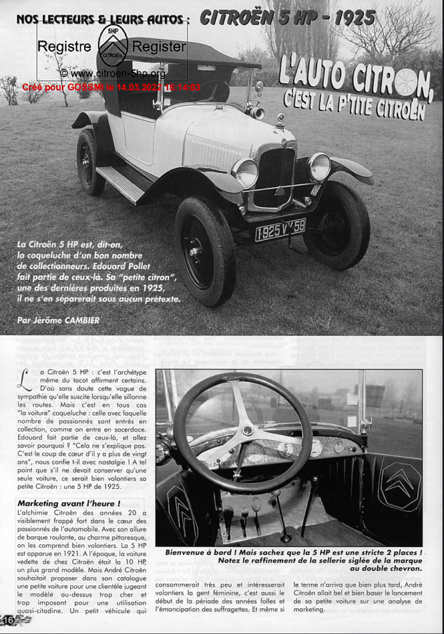 "L' Auto Citron c' est la p'tite Citroen" par J Cambier - Retro Collection ( 2002 ) L288a10