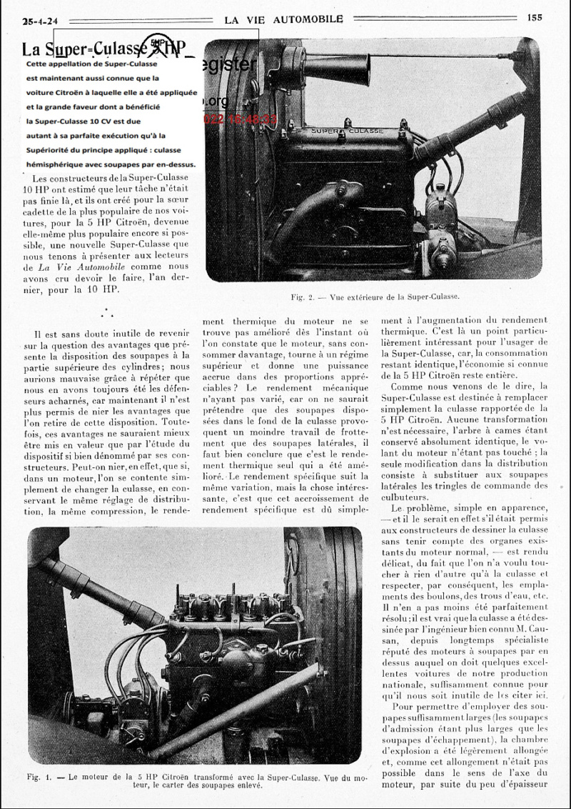 La  Super-Culasse 5HP  par Ch. Faroux - La Vie Automobile ( 1924 )  Superc16