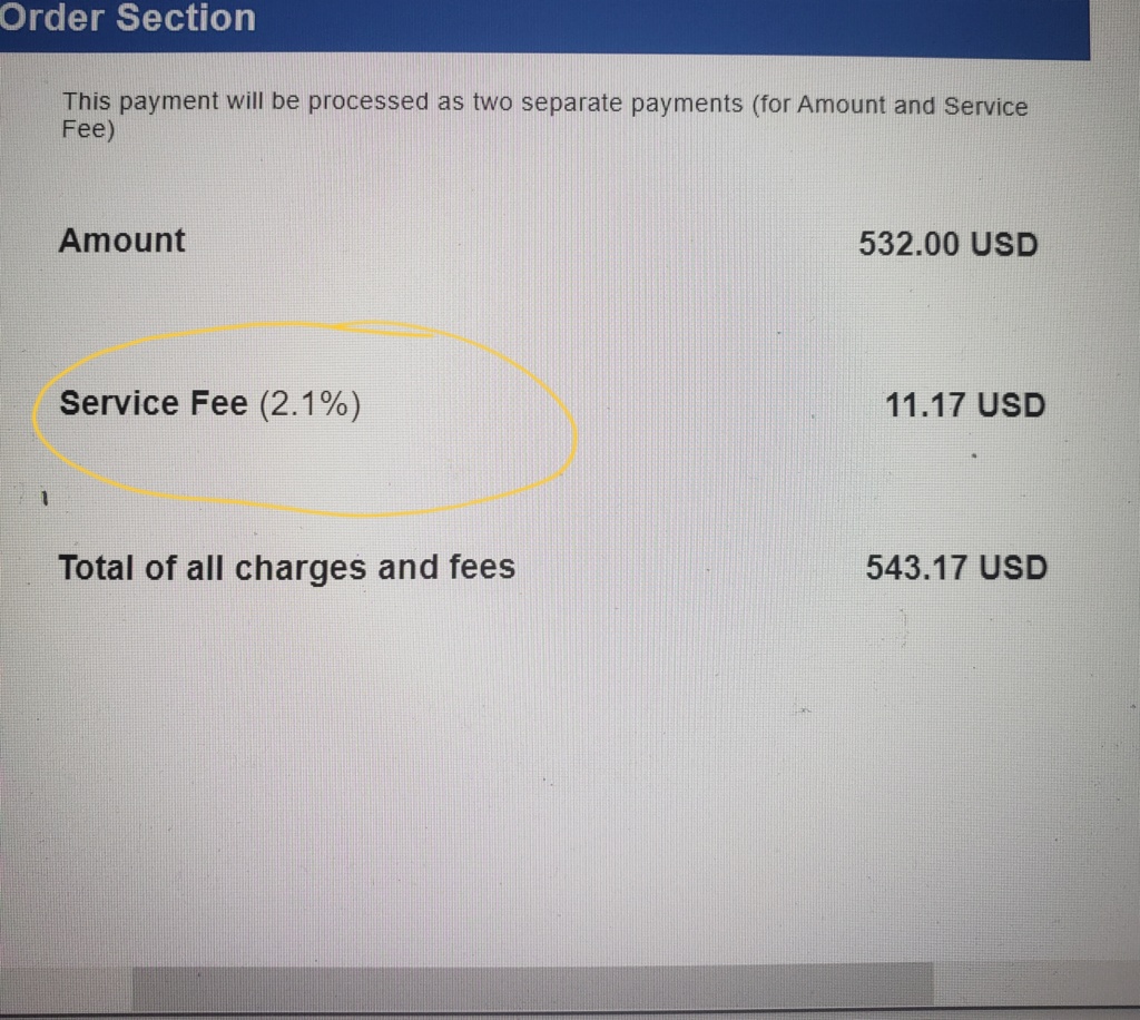 DMV - online services trả bằng CC bị charged additional fee 20200415