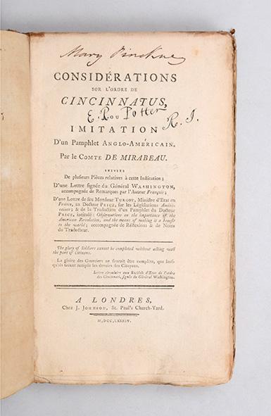 L'Ordre de Cincinnatus & la Société des Cincinnati 21123010