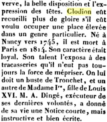 Le sculpteur Claude Michel, dit Clodion  (  1738 - 1814 ) Captu609