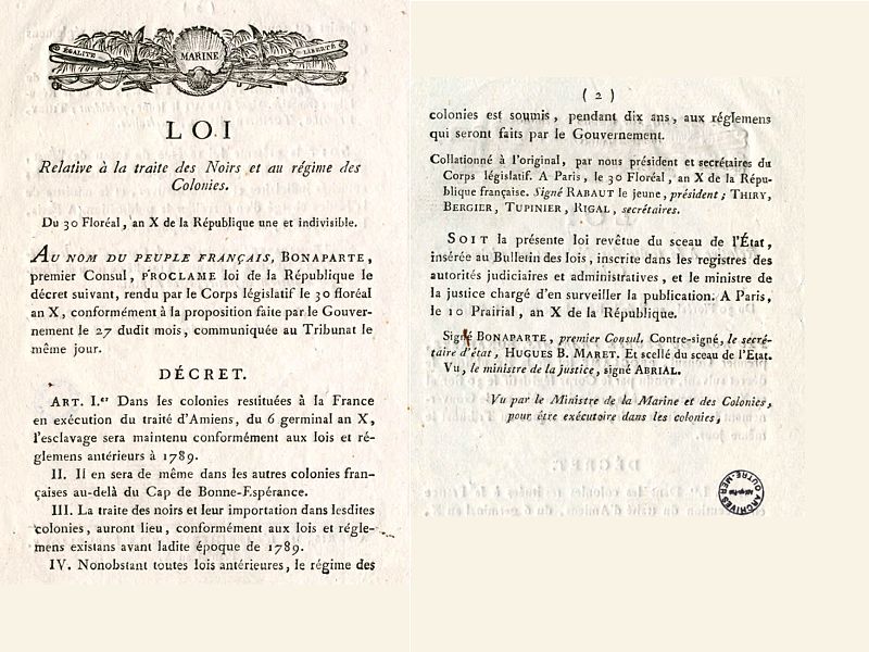 Les îles à sucre : la traite et l’esclavage au XVIIIe siècle, Toussaint Louverture - Page 6 Loi_su10