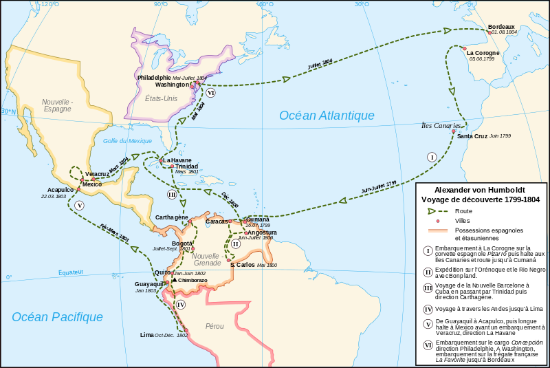 Alexander von Humboldt   (1769 - 1859) Map_al10