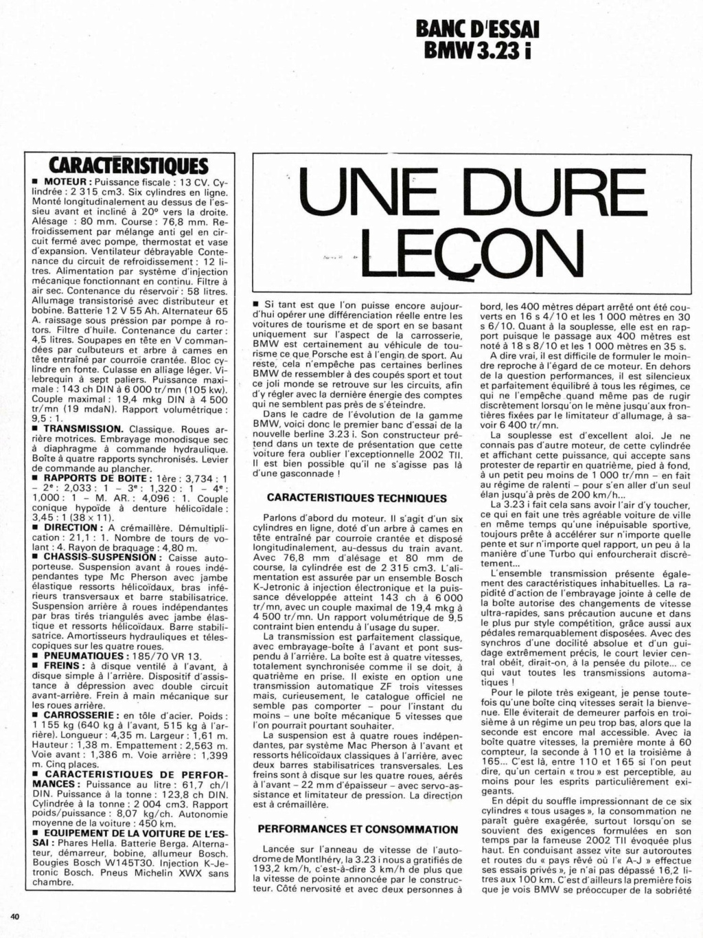 BANC D'ESSAI L'Auto-Journal 1978: 323i Maison11