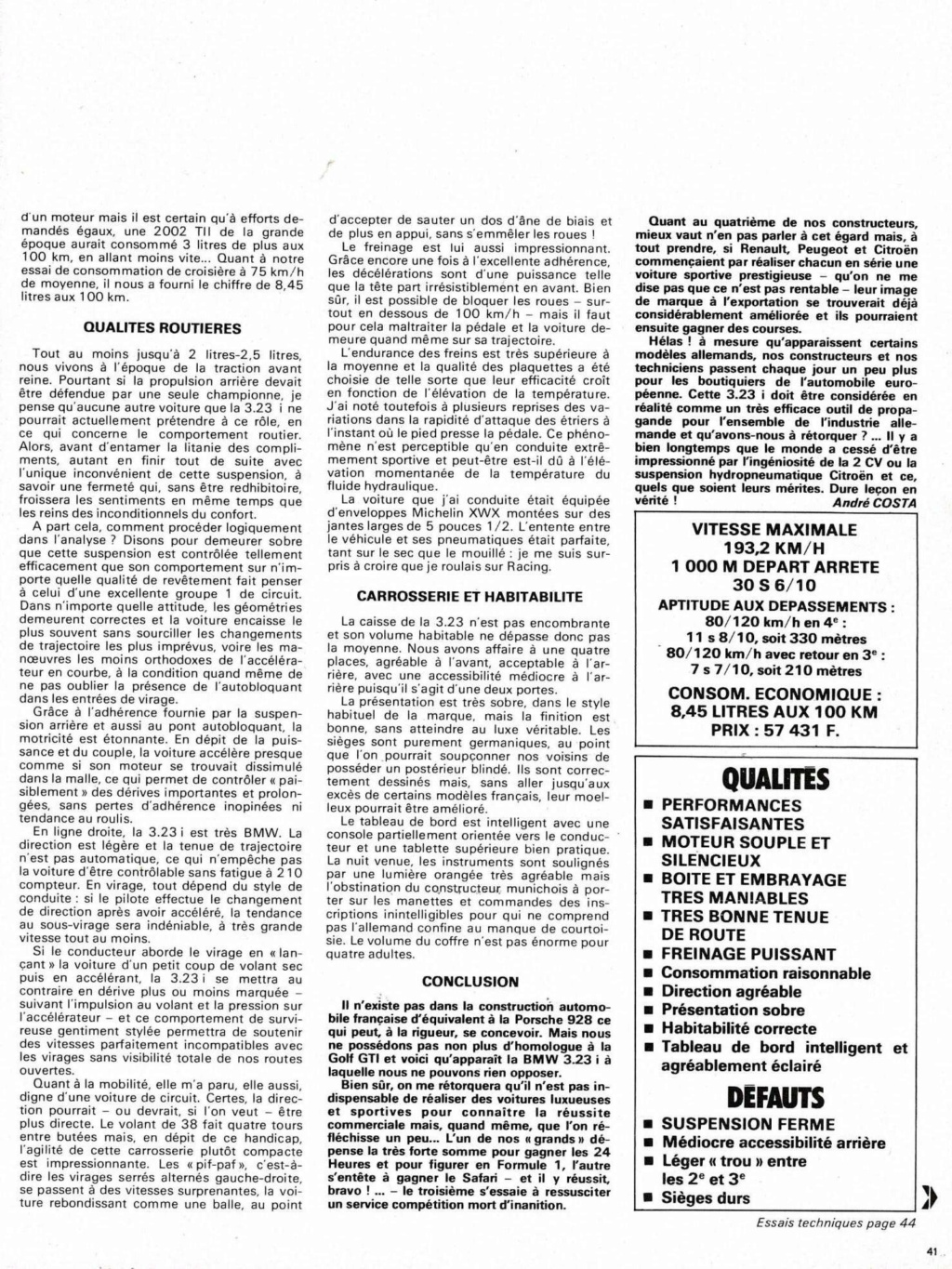 BANC D'ESSAI L'Auto-Journal 1978: 323i Maison15