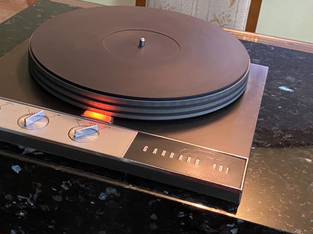 GARRARD 401 TT w/ expensive emerald stone base 69cfbf10