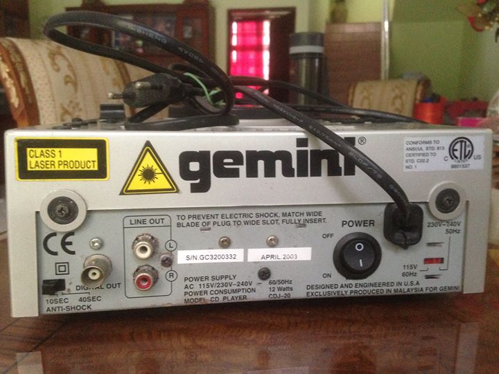 Gemini Cdj-20 Professional DJ Top Loading CD Player G310