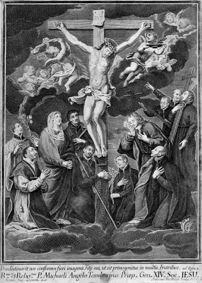 Crucificado y santos jesuitas / Sagrado Corazón de Jesús - s. XVIII (R.M.SXVIII-O485) A7928f10