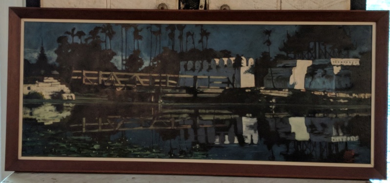 Large Impressionist O/C likely Cambodian - Angkor Wat - Signed & Annotated Img_2012