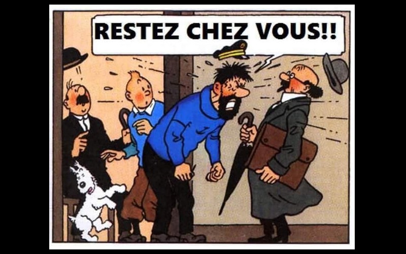 Quand les internautes détournent les albums de Tintin à l’heure du confinement Sans3356