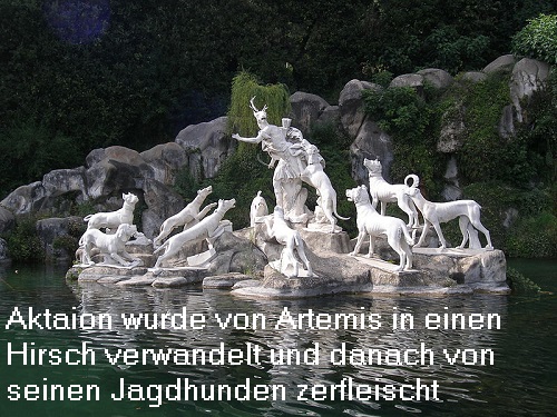 Aktaion (Mythologie): Von Artemis in Hirsch verwandelt, dann zerfleischt Aktaio10