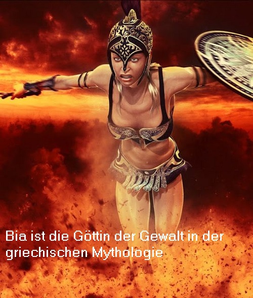 Bia (Mythologie): Göttin der Gewalt, Begleiterin des Zeus Bia10