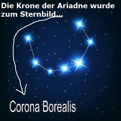 Ariadne (Mythologie): Ariadnefaden + Sternbild Nördliche Krone Corona14