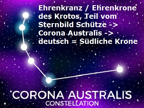 Krotos (Mythologie): Sohn des Pan, heute Corona Australis (Südliche Krone) Corona16