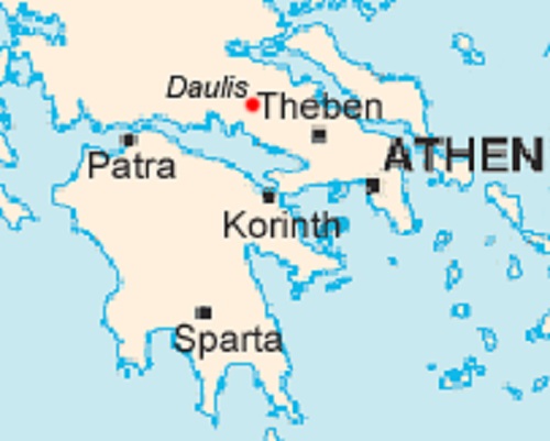 Quellnymphe Daulis (Mythologie): Tochter des Kephissos + Ort Daulis11