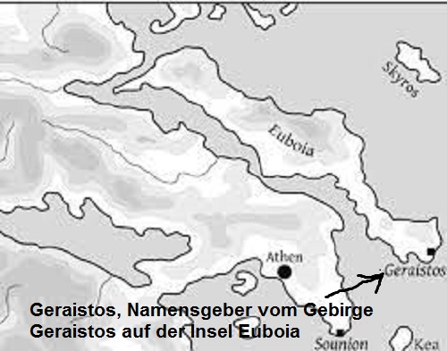 Geraistos (Mythologie): Namensgeber vom gleichnamigen Gebirge auf Euböa Gerais10