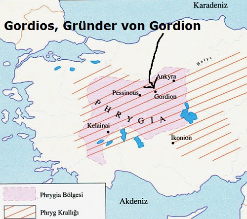 Gordios (Mythologie): Gründer der Stadt Gordion Gordio10