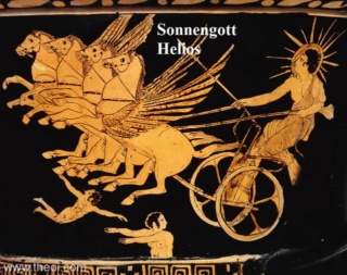 Helios (Mythologie): Sonnengott, wird von 4 Pferden gezogen Helios11