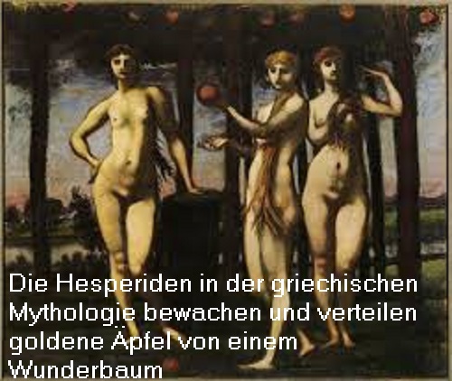 Hesperiden (Mythologie): Verteilen goldende (Wunder-) Äpfel Hesper10