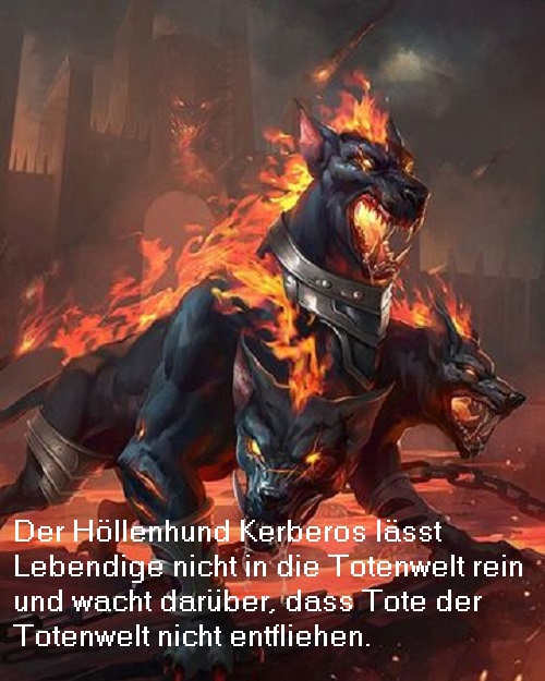 Kerberos / Zerberos / Cerberos (Mythologie): Höllenhund mit 3 Köpfen Kerber10