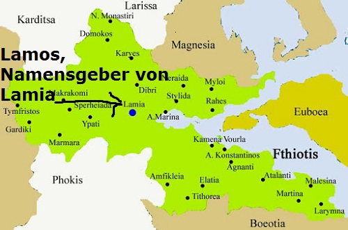 Lamos (Mythologie): Namensgeber der Stadt Lamia Lamos10